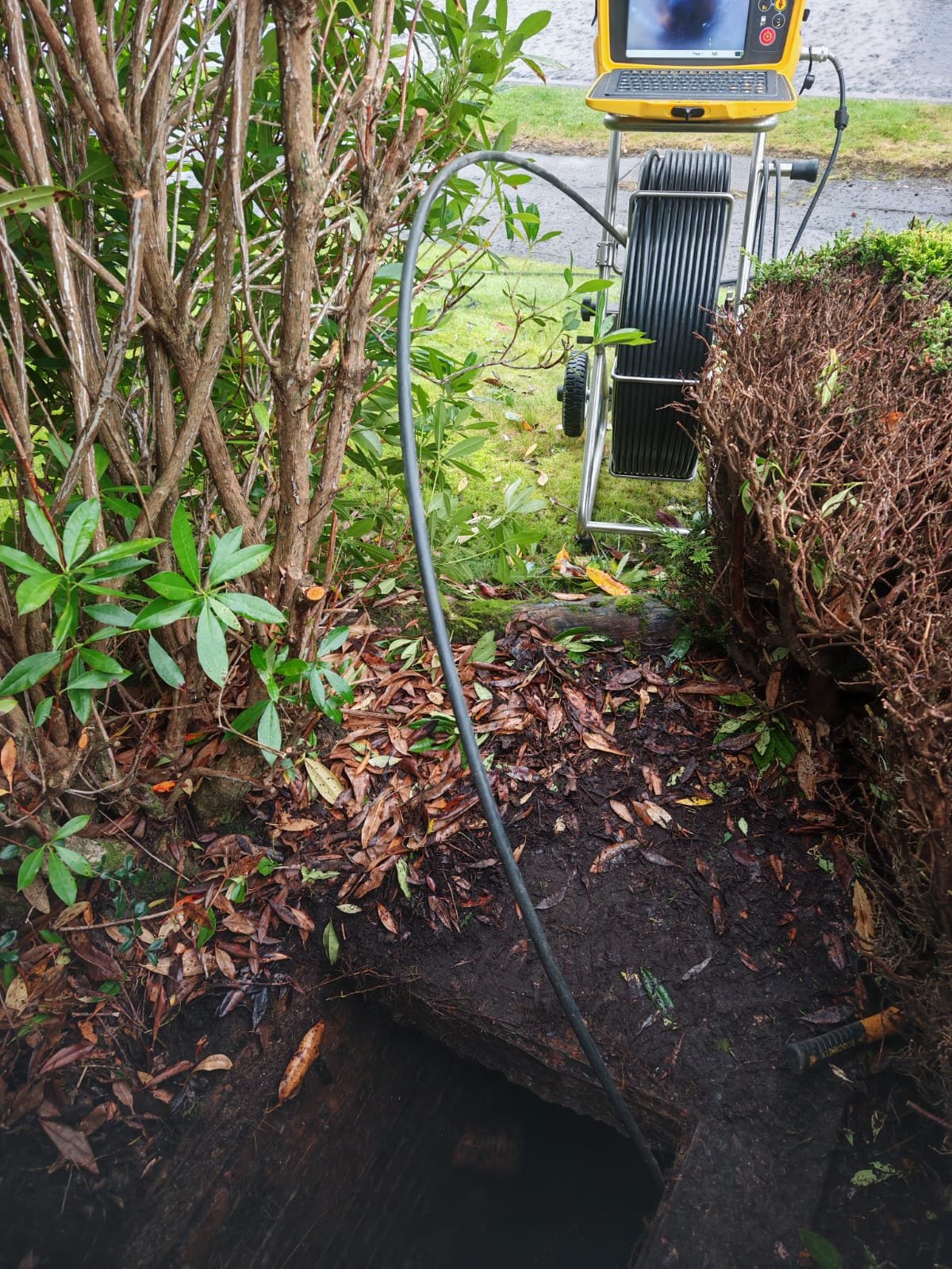 CCTV drain inspection equipment used during drainage work in Helensburgh