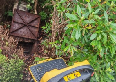 CCTV and drainage equipment used during root removal work in Bearsden